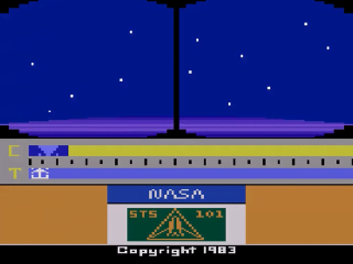 Space Shuttle A Journey Into Space title screen for Atari 2600